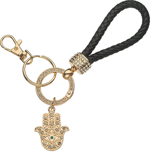 Llavero de Hamsa con incrustación de piedra